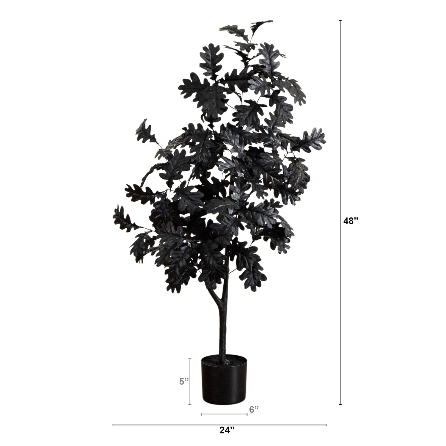 4' Artificial Halloween Black Oak Tree