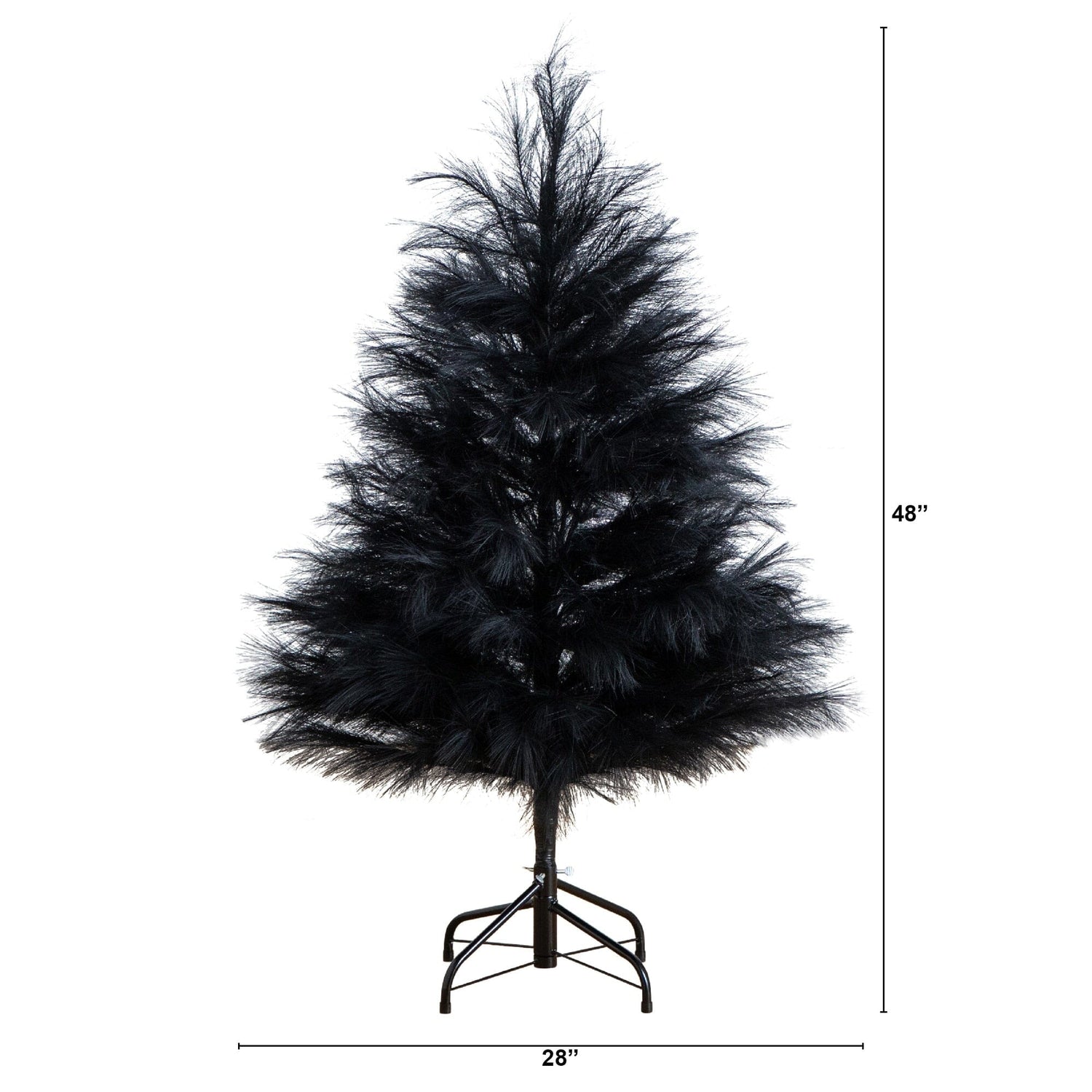 4' Artificial Halloween Black Pampas Grass Christmas Tree