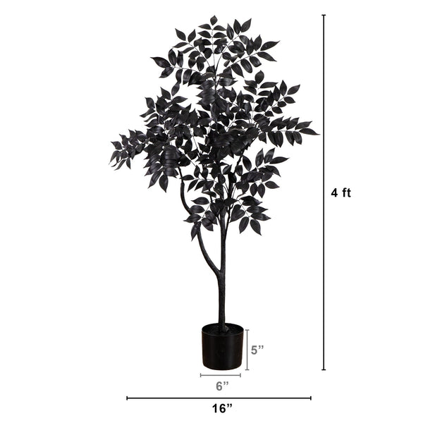 4' Artificial Halloween Black Sumac Tree