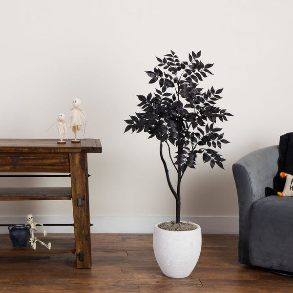 4' Artificial Halloween Black Sumac Tree