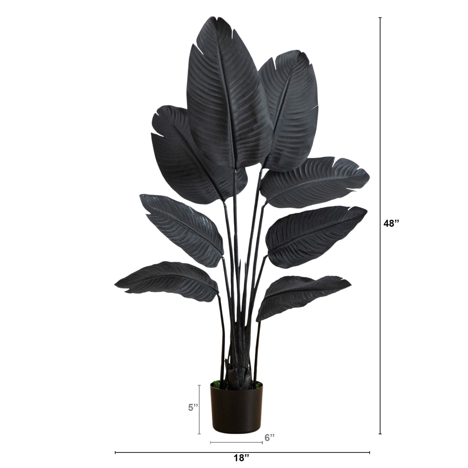 4' Artificial Halloween Black Travelers Palm Tree