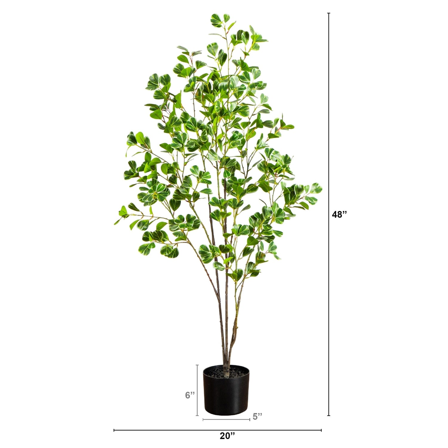 4' Artificial Heart Shaped Ficus Leaf Tree