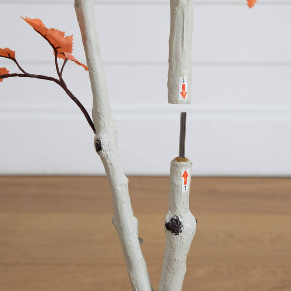 4' Autumn Paper Birch Artificial Fall Tree