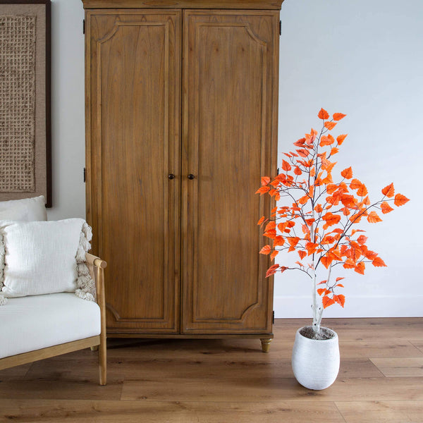 4' Autumn Paper Birch Artificial Fall Tree