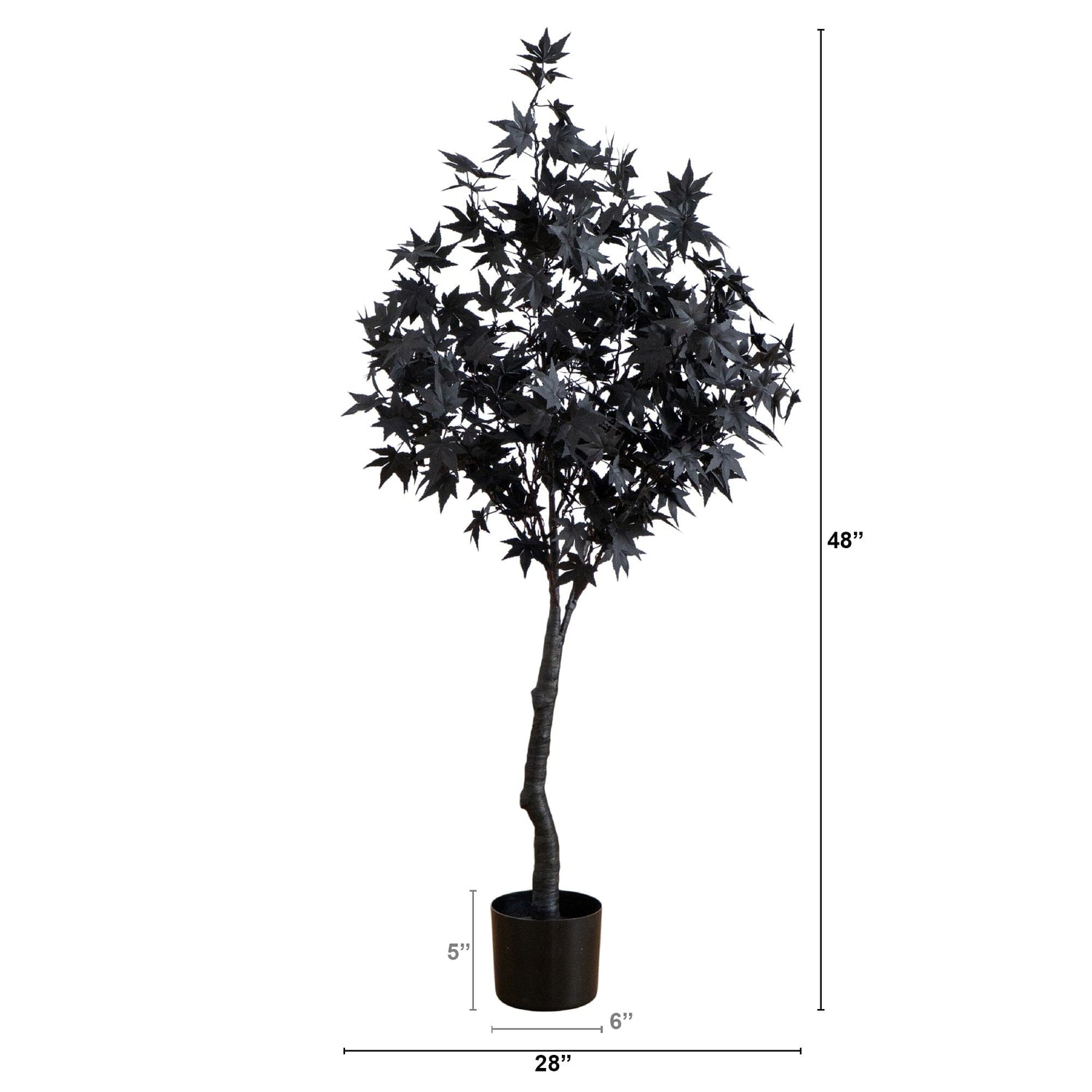 4' Pre-Lit Artificial Halloween Black Maple Tree with 180 Orange & Purple LED Lights