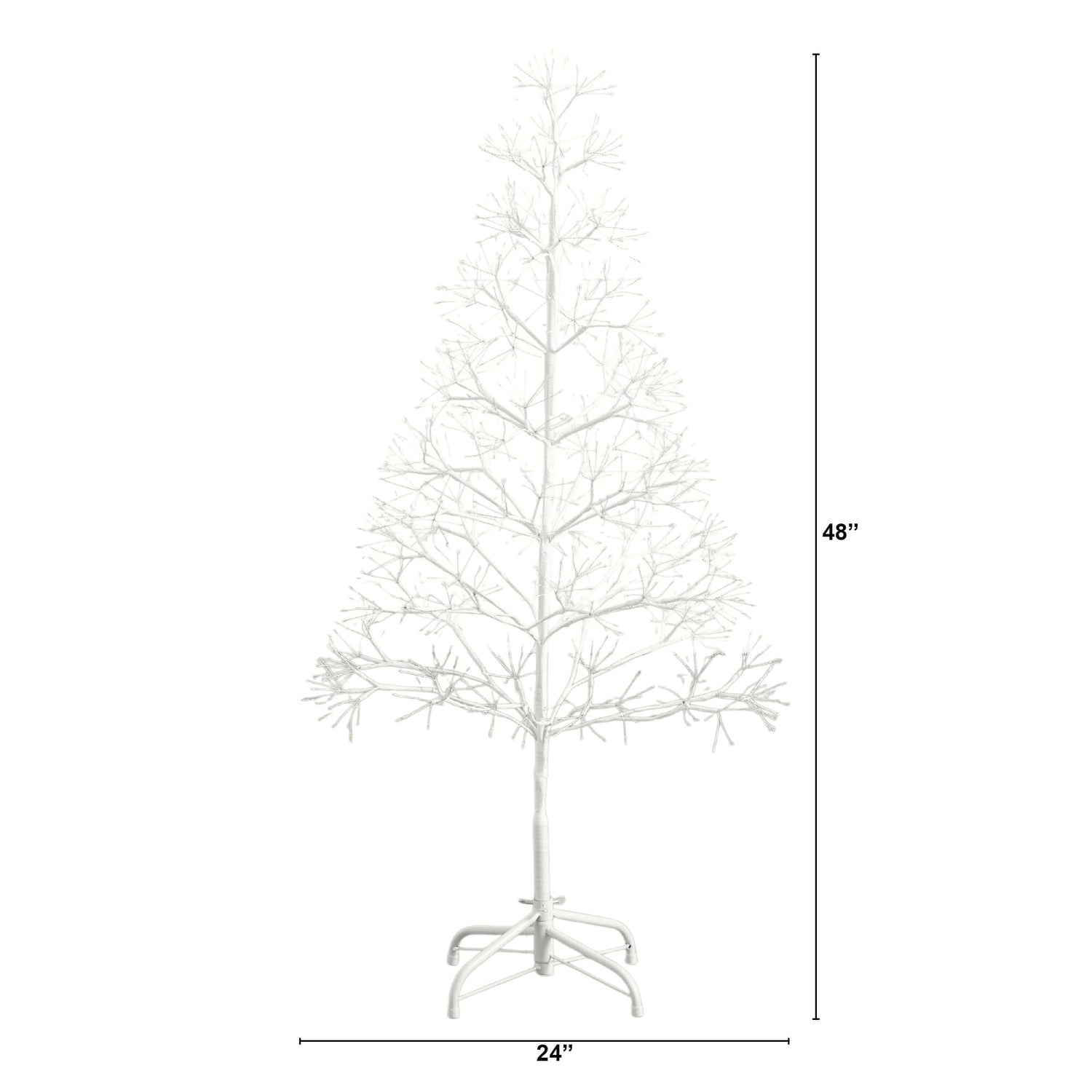 4' Pre-Lit Artificial White  Starburst Tree with 800 Fairy Warm White LED Lights
