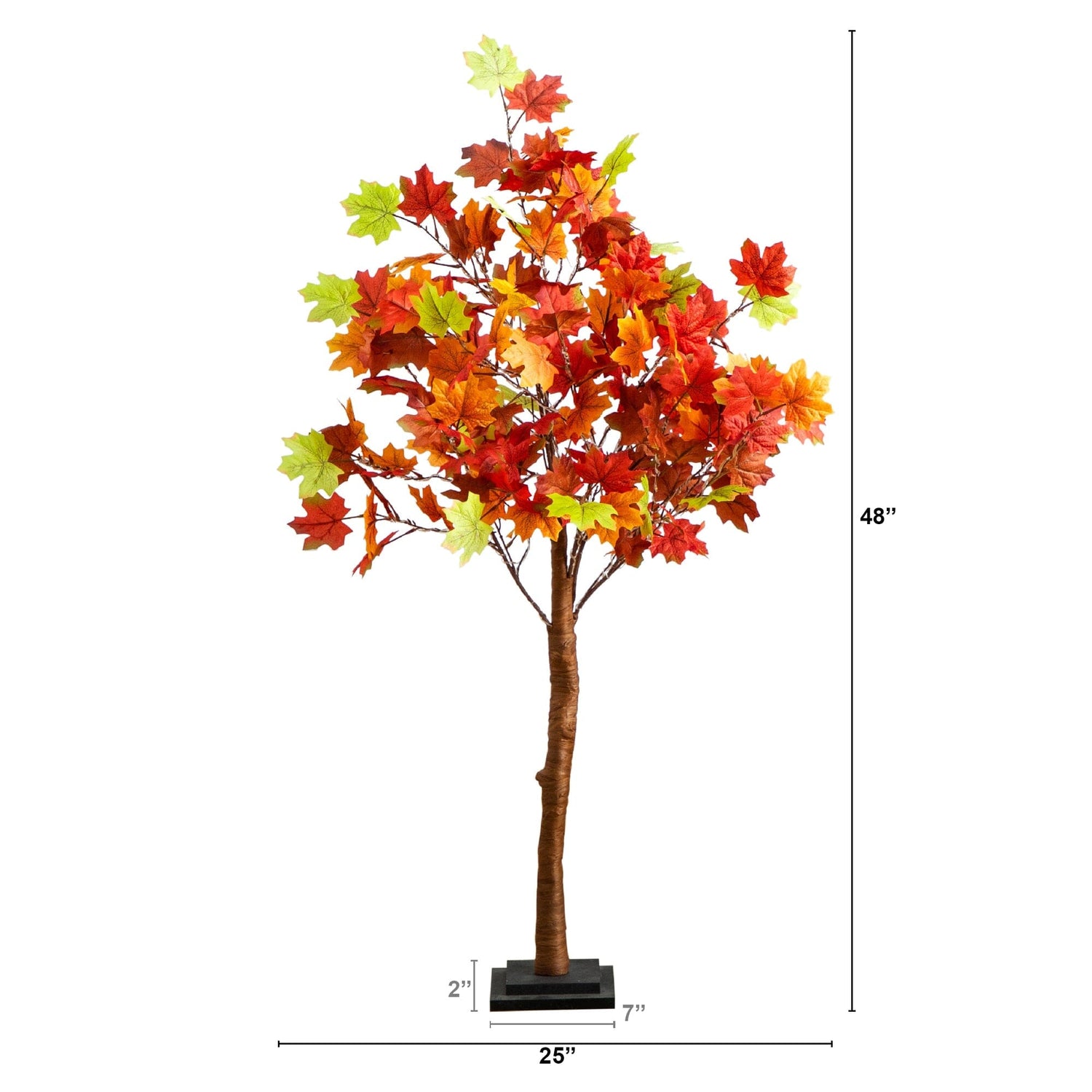 4' Pre-Lit Shades of Autumn Maple Artificial Fall Tree with 180 Warm White LED Lights