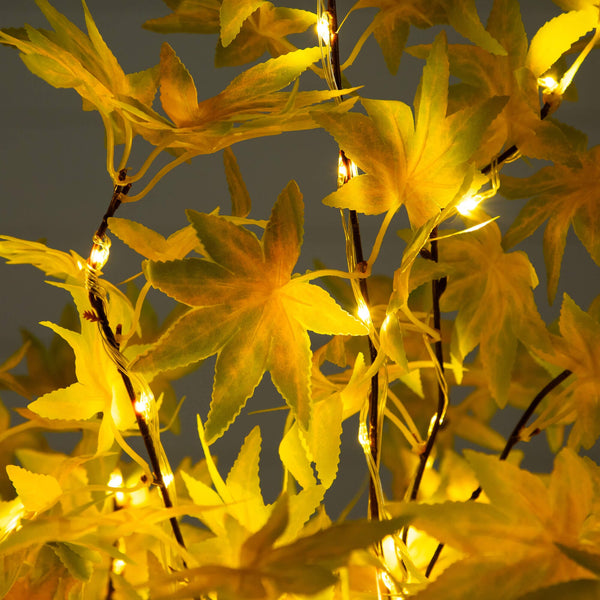 4' Pre-Lit Yellow Autumn Maple Artifical Fall Tree with 150 Warm White LED Lights