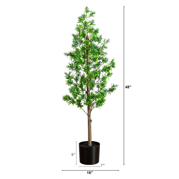 4' UV Artificial Podocarpus Artificial Tree (Indoor/Outdoor)