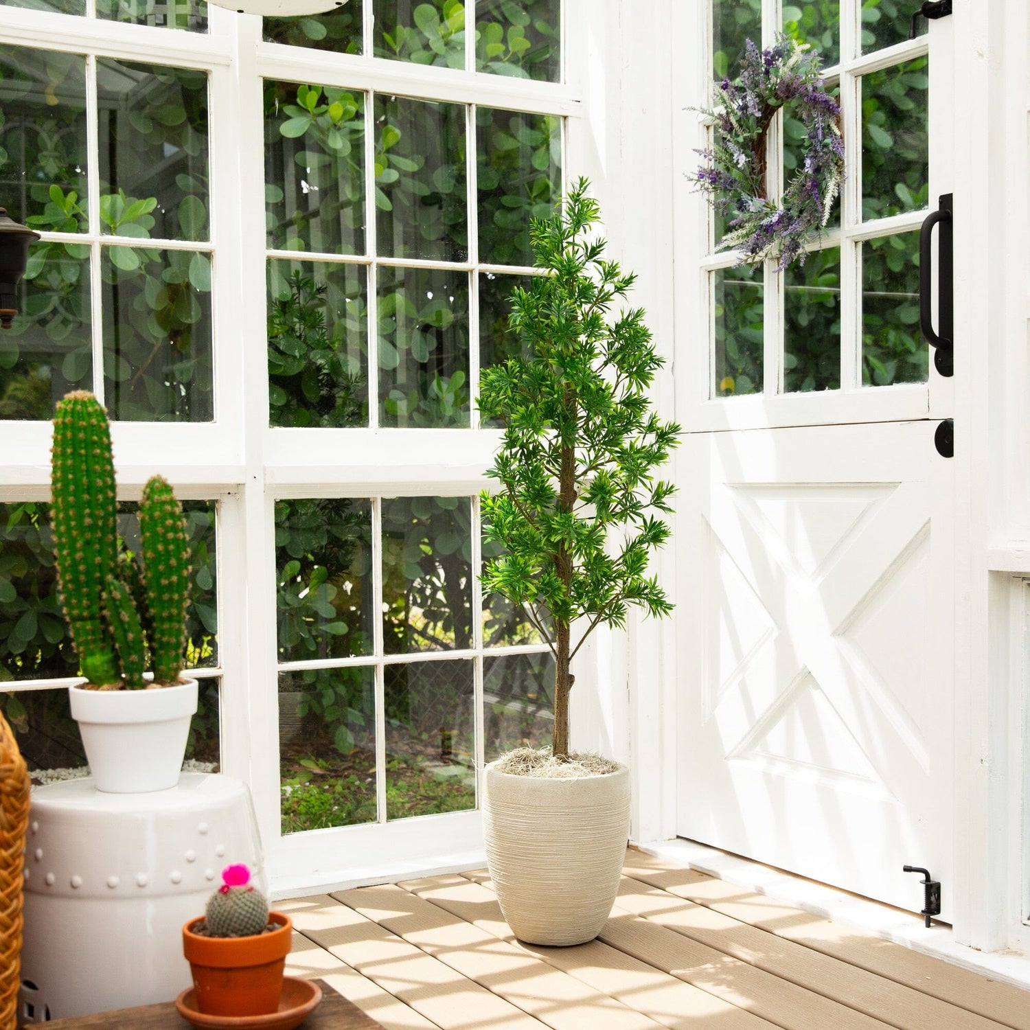 4' UV Artificial Podocarpus Artificial Tree (Indoor/Outdoor)