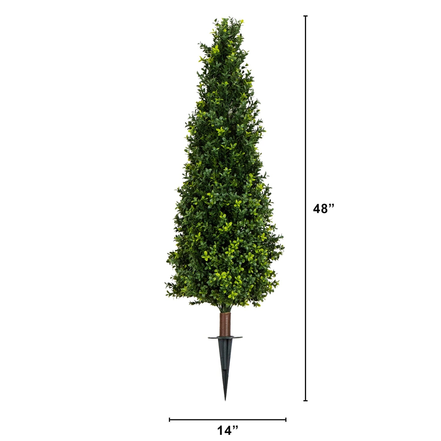 4' UV Resistant Artificial Boxwood Plant with Integrated Ground Stake (Indoor/Outdoor) - Set of 2