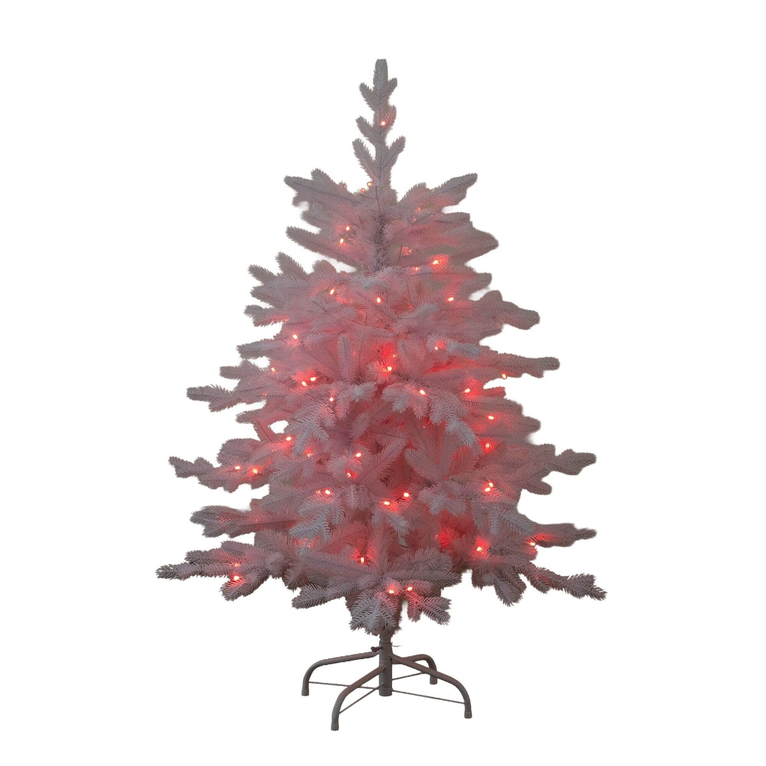4’ Pre-Lit Artificial White California Spruce Christmas Tree with 120 Color Changing LED Lights