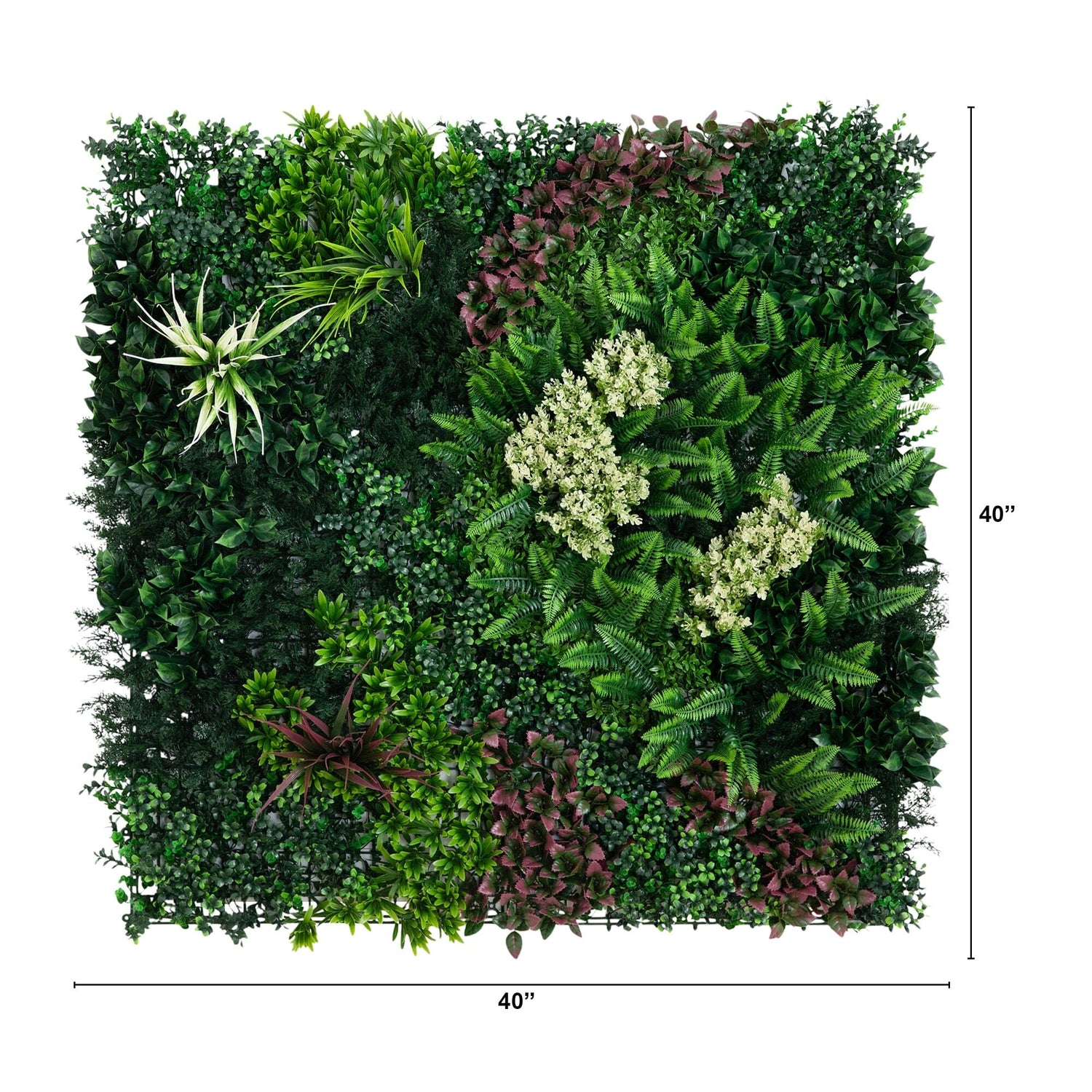 40” x 40” UV Resistant Amazon Rainforest Artificial Living Wall Panel (Indoor/Outdoor)