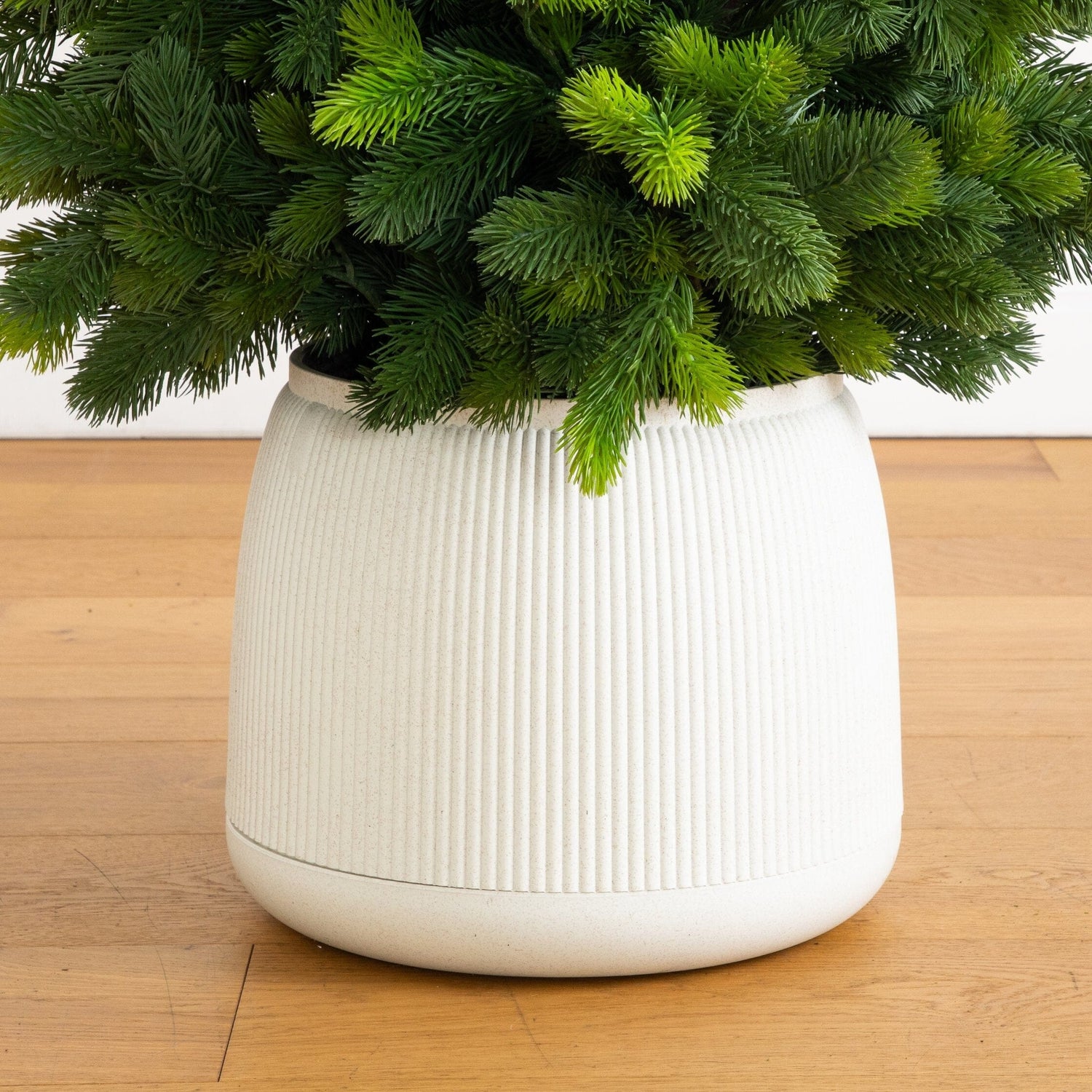 4.5' Artificial Real Touch Christmas Spruce Pine in White Decorative Planter