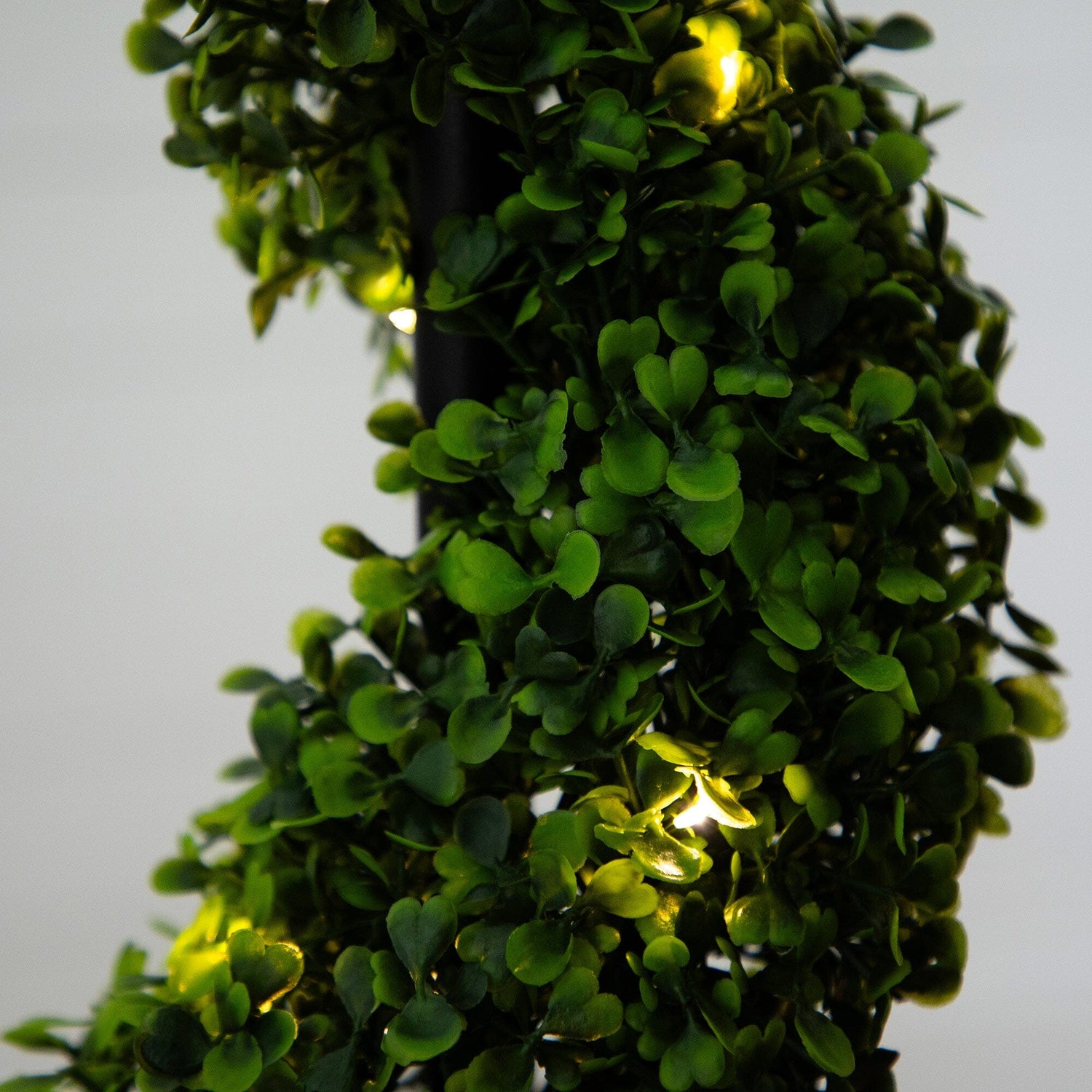 45” UV Resistant Artificial Boxwood Spiral Topiary Tree with LED Lights in Decorative Planter (Indoor/Outdoor)