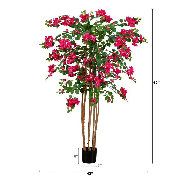 5' Artificial Deluxe Bougainvillea Tree