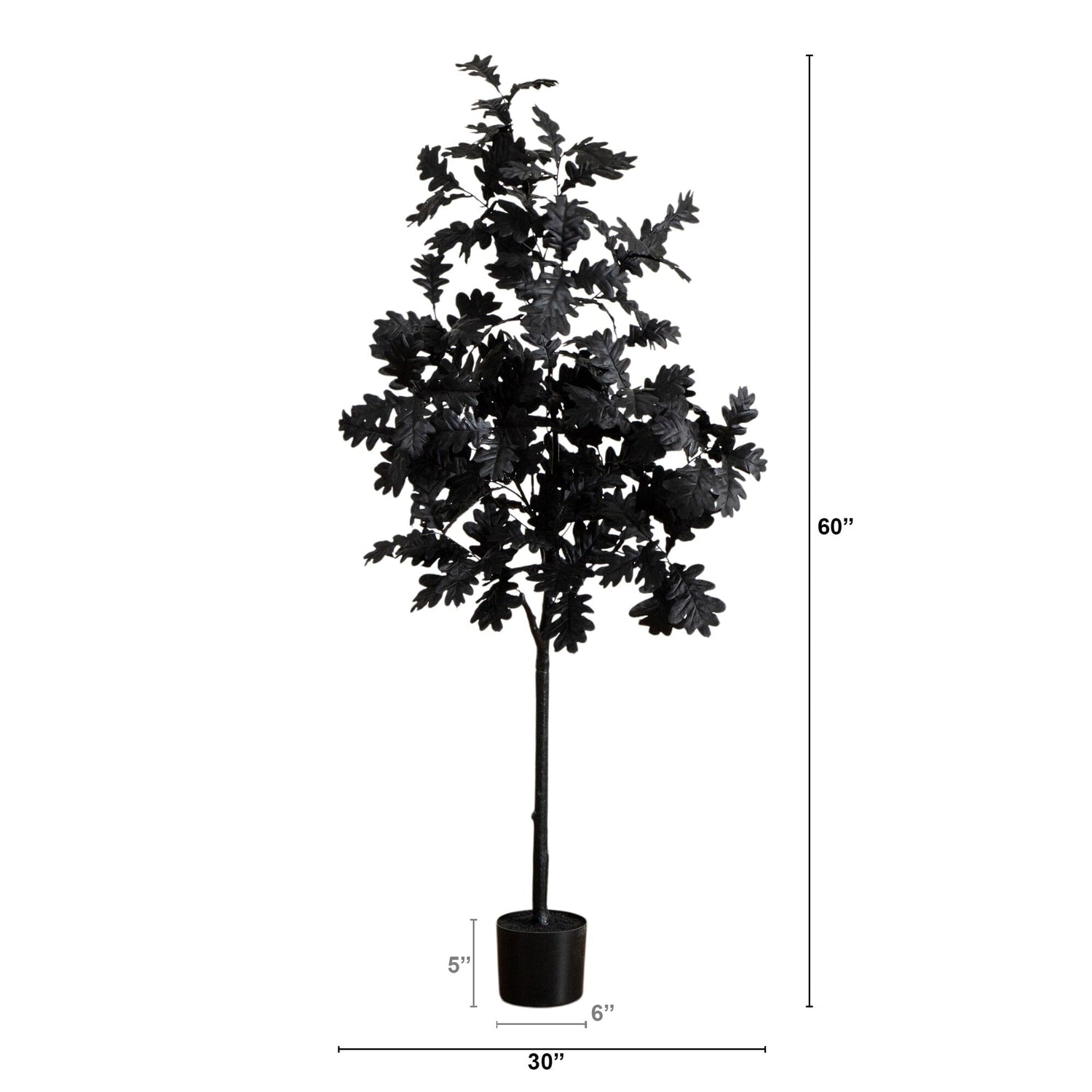 5' Artificial Halloween Black Oak Tree