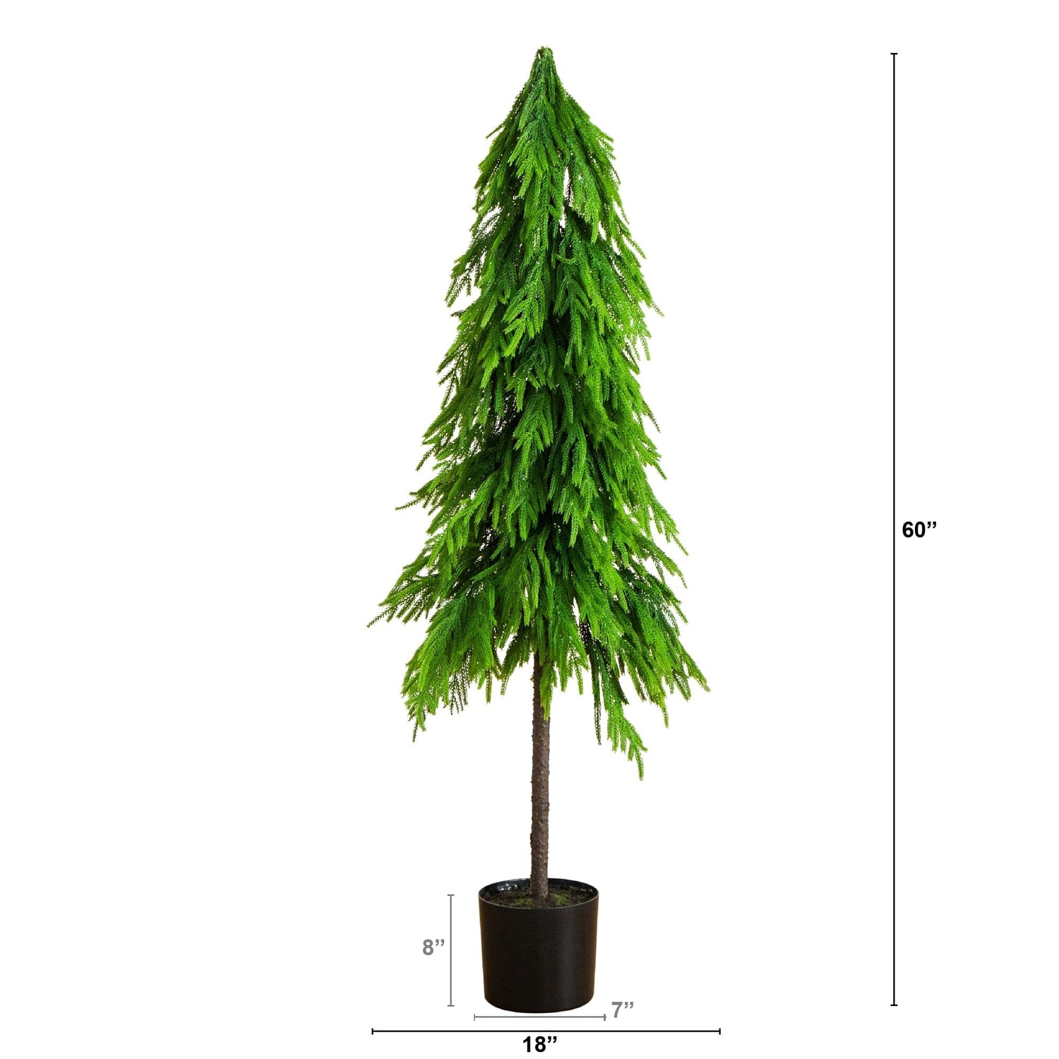 5' Artificial Real Touch Down Swept Norfolk Pine Tree with Natural Look