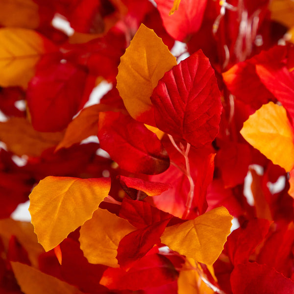 5' Pre-Lit Autumn Artificial Fall Tree with 200 Warm White LED Lights