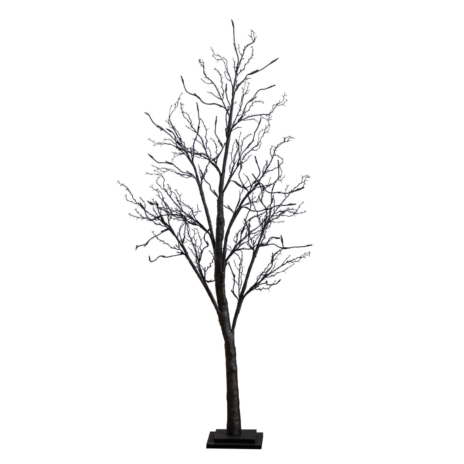 5’ Pre-Lit Halloween Deluxe Black Twig Artificial Tree with 102 Orange & Purple LED Lights