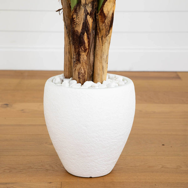 5.5’ Triple Areca Palm Artificial Tree in White Planter