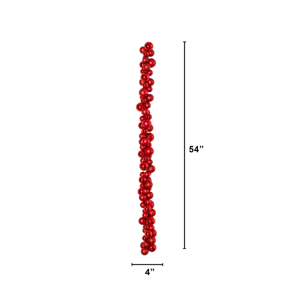 6' Christmas Garland with Red Shatterproof Ornaments
