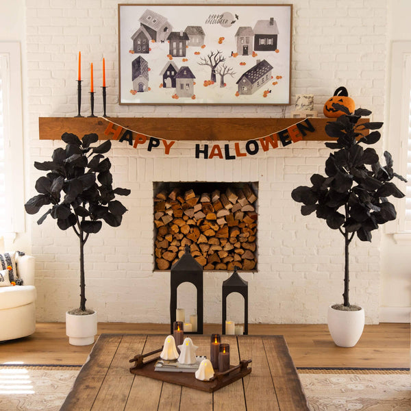 6' Artificial Halloween Black Fiddle Leaf Tree