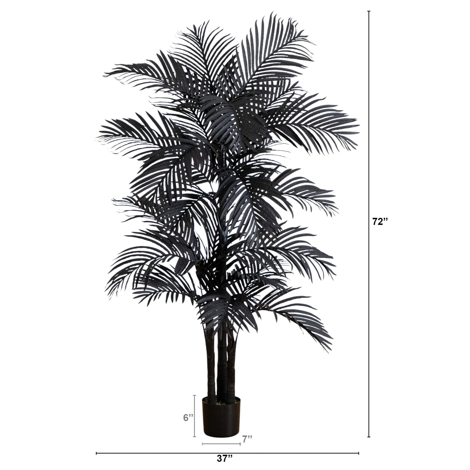 6' Artificial Halloween Black Golden Cane Tree