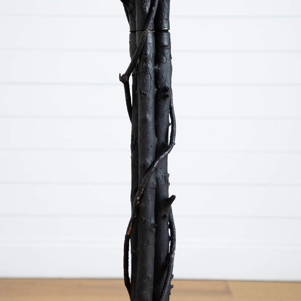 6' Artificial Halloween Black Maple Tree with Natural Trunk