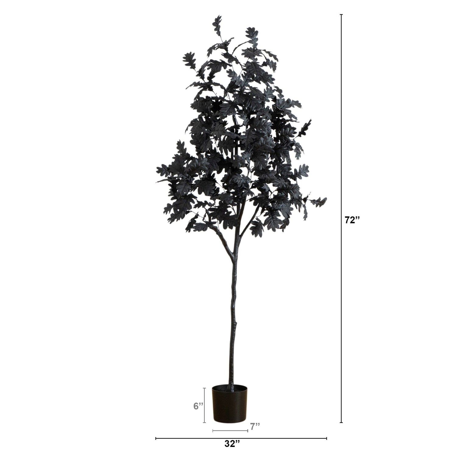 6' Artificial Halloween Black Oak Tree