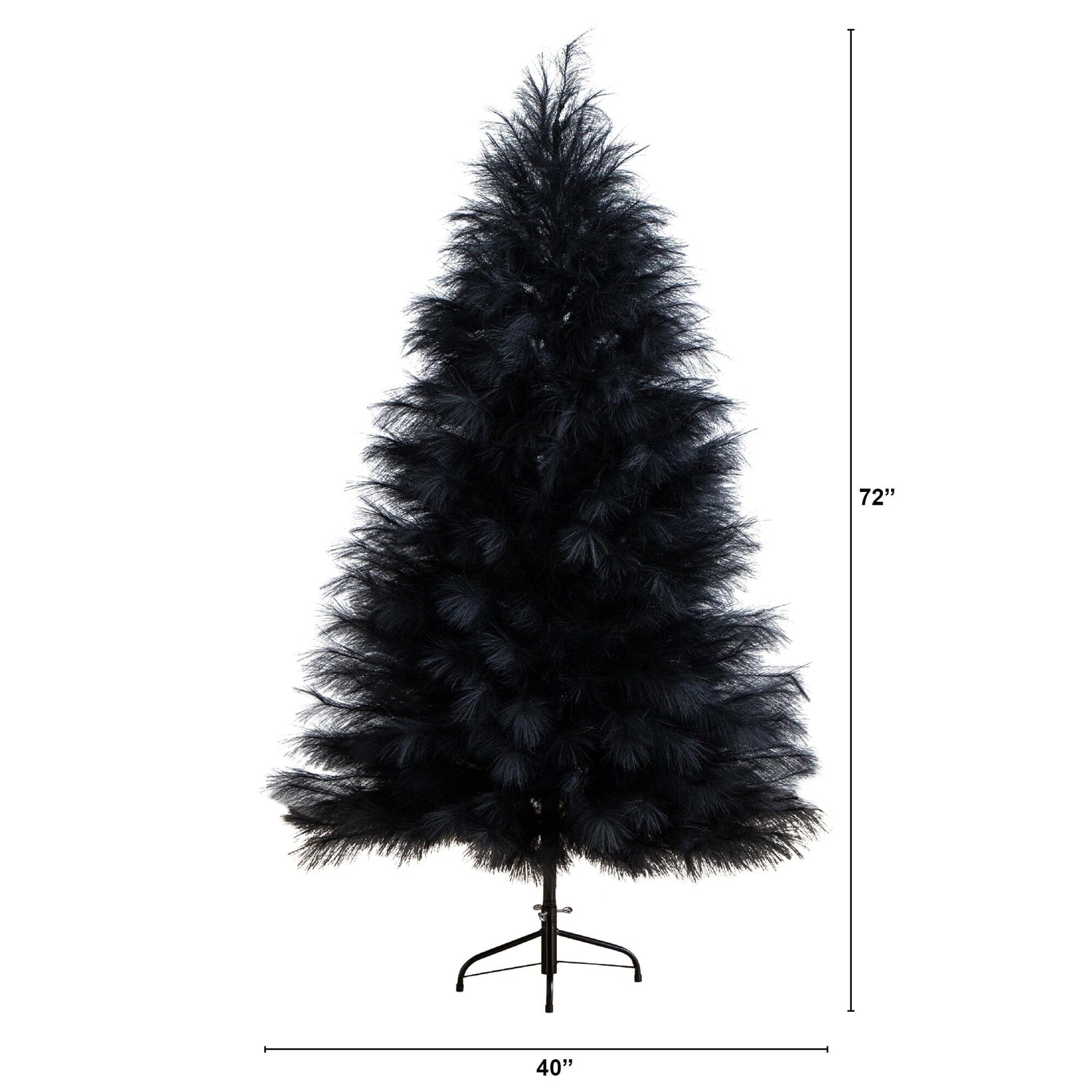 6' Artificial Halloween Black Pampas Grass Christmas Tree