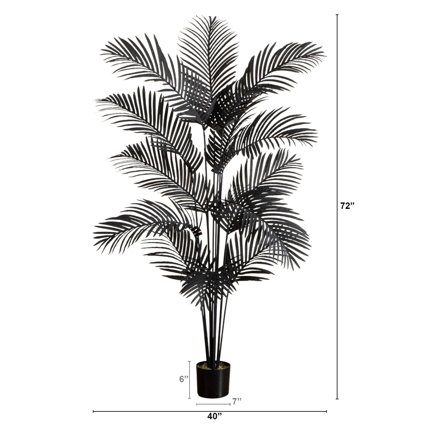 6' Artificial Halloween Black Paradise Palm Tree