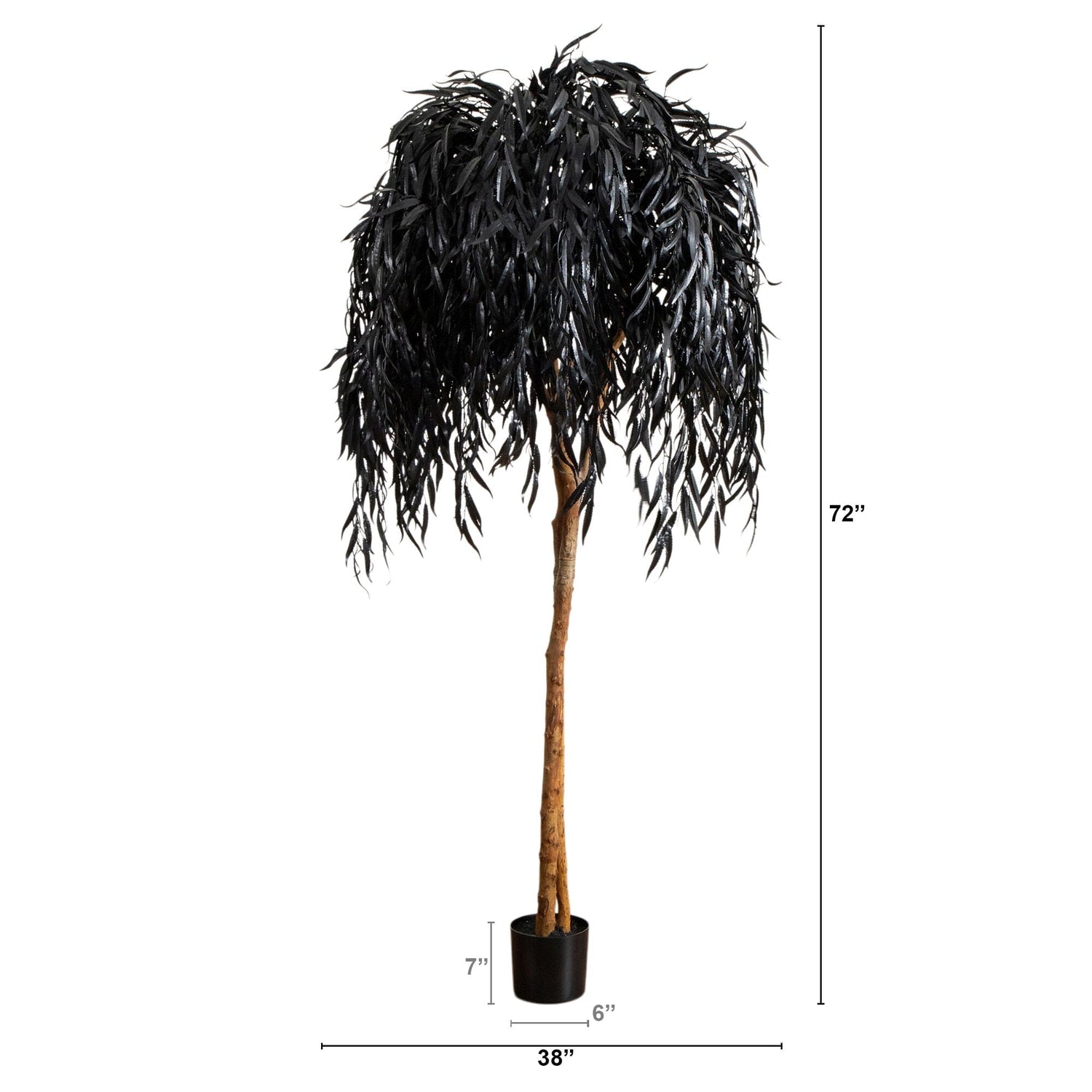 6' Artificial Halloween Black Willow Tree