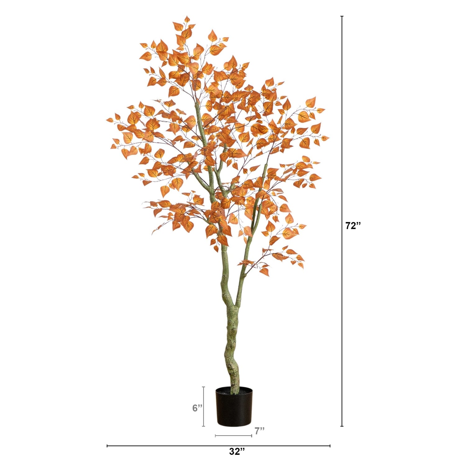 6' Autumn Birch Leaf Artificial Fall Tree