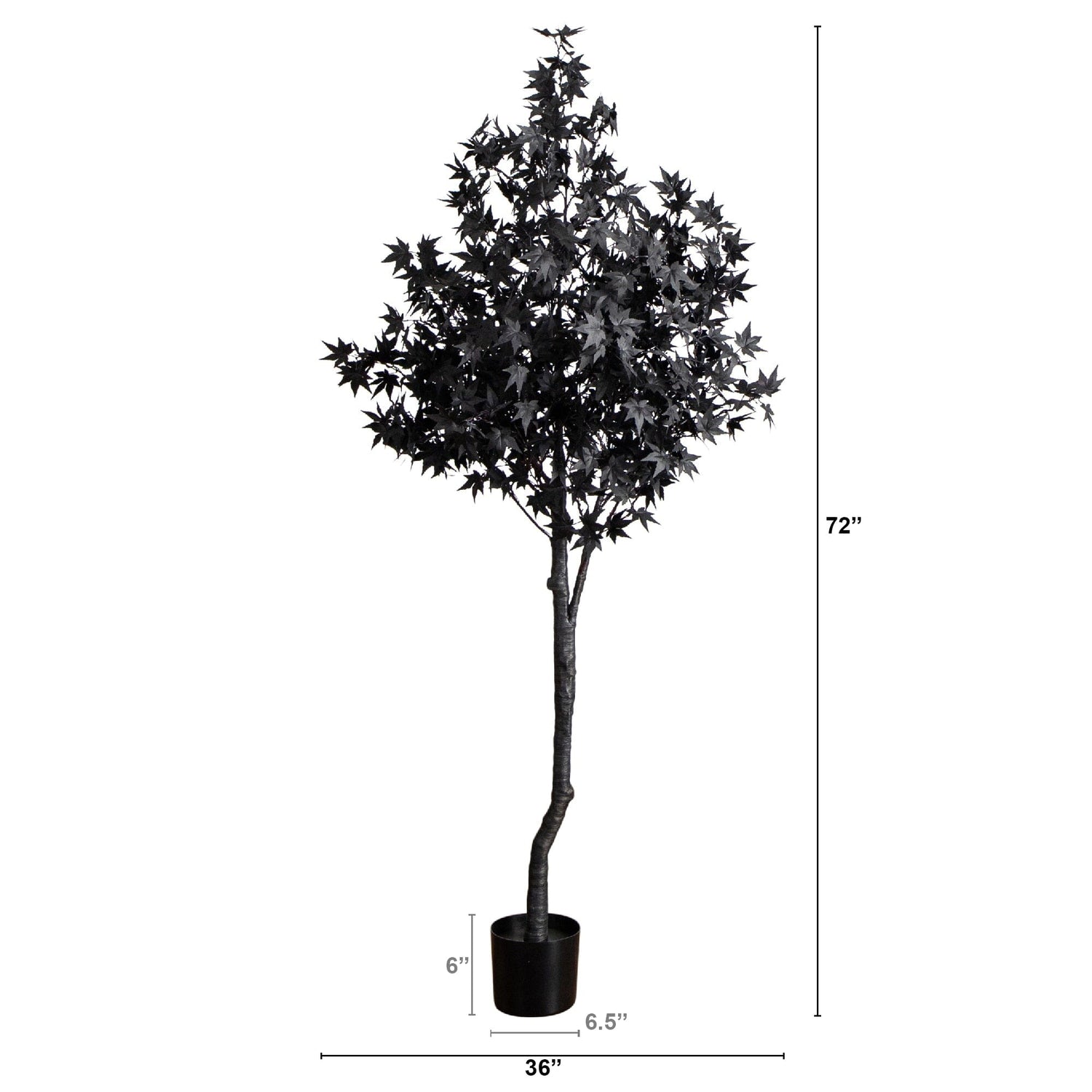6' Pre-Lit Artificial Halloween Black Maple Tree with 300 Orange & Purple LED Lights