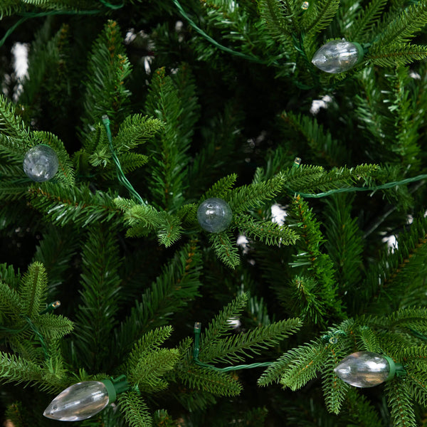 6' Pre-Lit Artificial Luxembourg Pine Christmas Tree with 250 Multicolored Traditional Bulb LED Lights