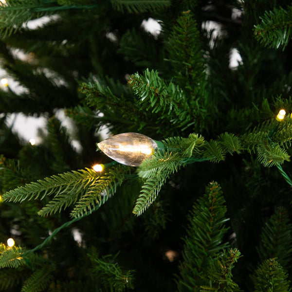 6' Pre-Lit Artificial Luxembourg Pine Christmas Tree with 250 Multicolored Traditional Bulb LED Lights