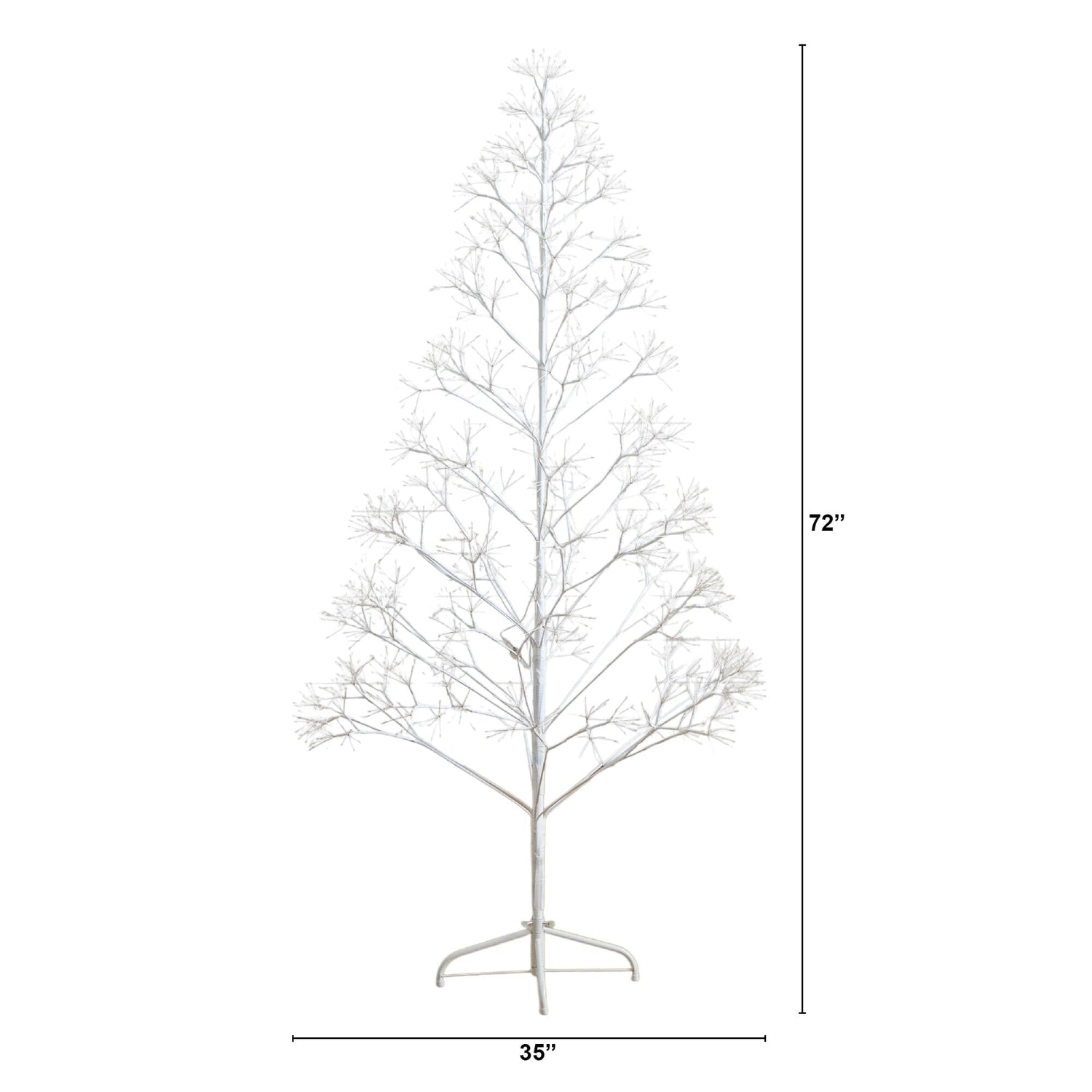 6' Pre-Lit Artificial White Starburst Tree with 1680 Fairy Warm White LED Lights