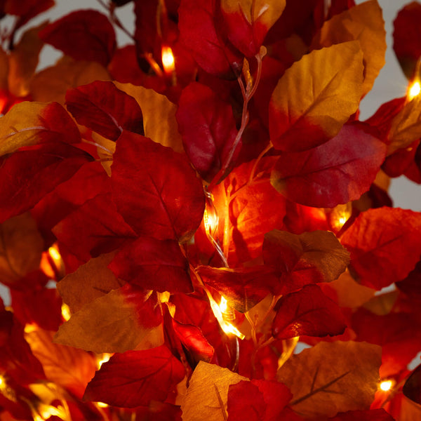 6' Pre-Lit Autumn Artificial Fall Tree with 300 Warm White LED Lights