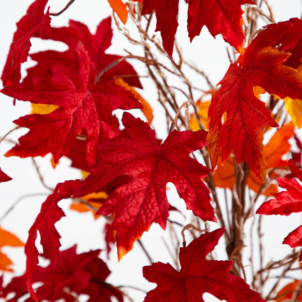 6' Pre-Lit Autumn Weeping Maple Artificial Fall Tree with 300 Warm White LED Lights