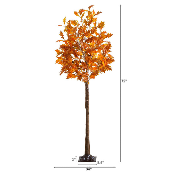 6' Pre-Lit Burnt Orange Autumn Maple Artificial Fall Tree with 300 Warm White LED Lights