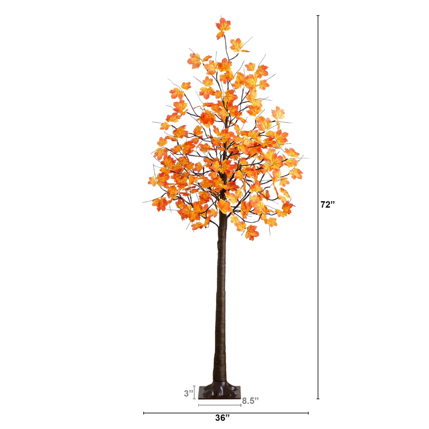 6' Pre-Lit Minimalist Autumn Maple Artificial Fall Tree with 120 Warm White LED Lights