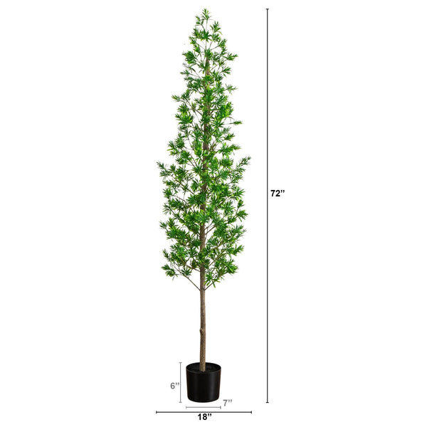 6' UV Artificial Podocarpus Artificial Tree (Indoor/Outdoor)