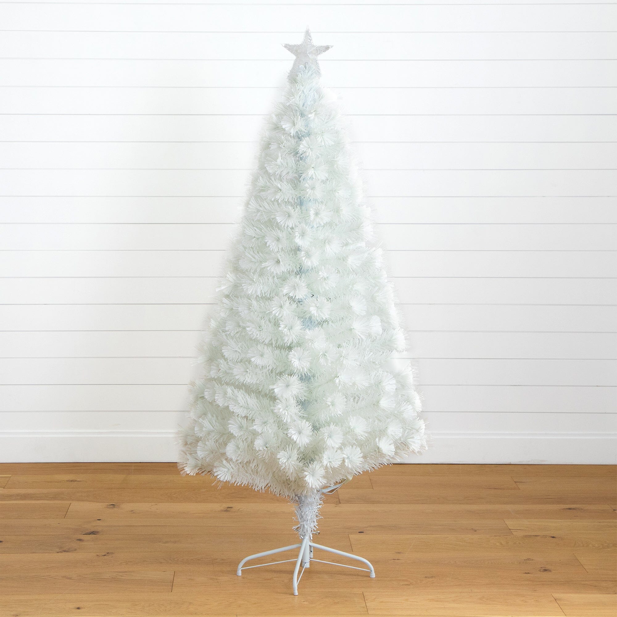 6' Pre-Lit Fiber Optic Artificial White Christmas Tree with Star