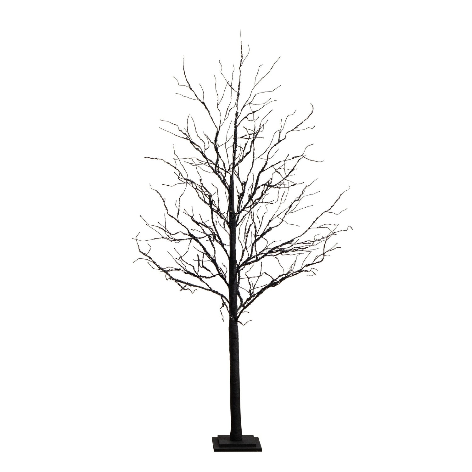 6’ Pre-Lit Halloween Deluxe Black Twig Artificial Tree with 156 Orange & Purple LED Lights