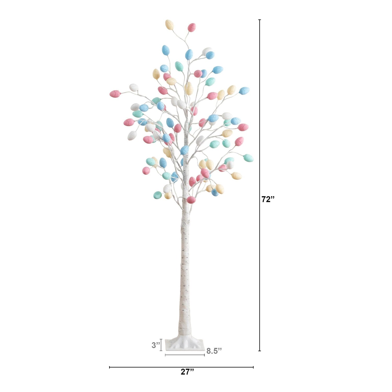 6' Pre-Lit Artificial Easter Twig Tree with 96 Egg Shaped LED Ornaments
