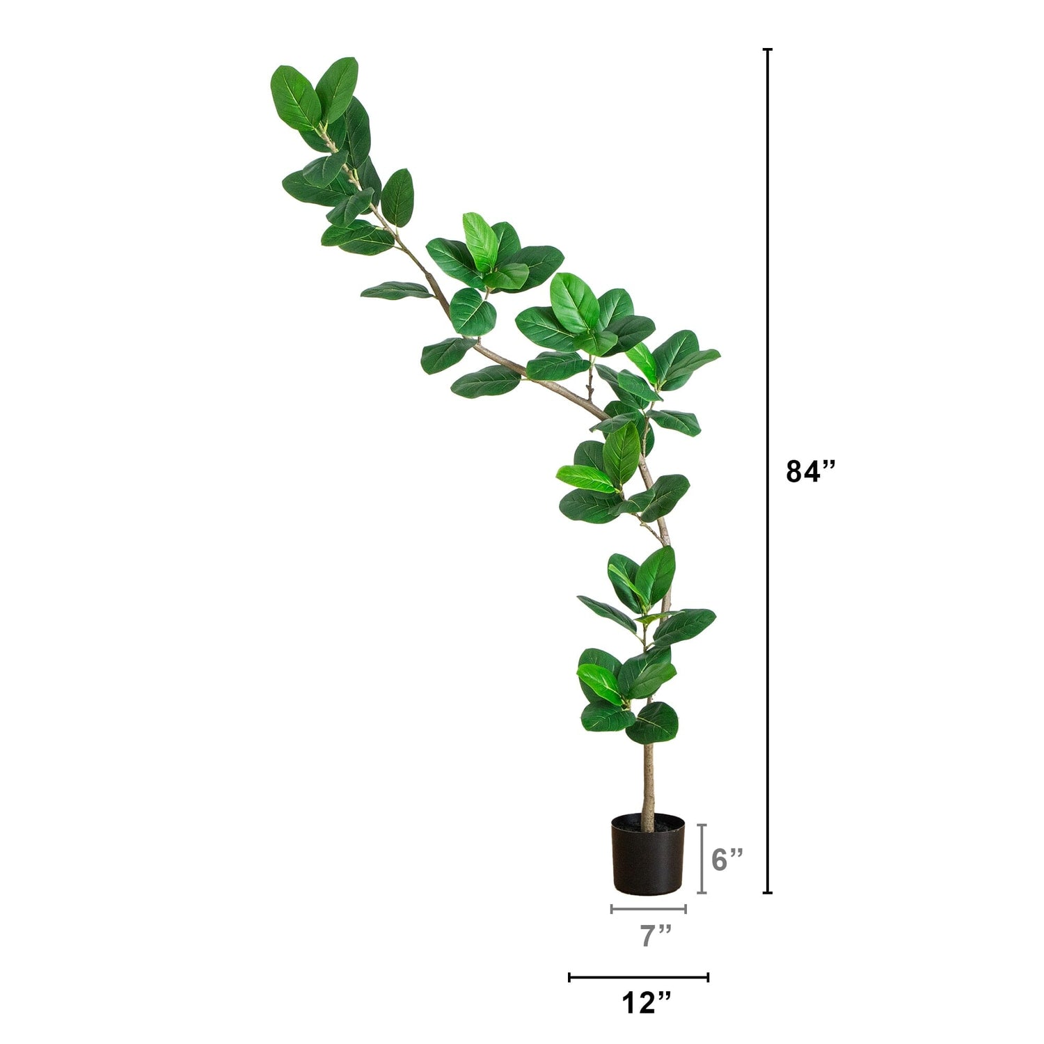 7' Artificial Curved Trunk Audrey Ficus Tree