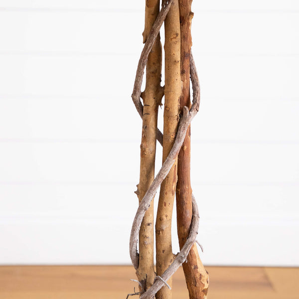 7' Artificial Halloween Black Ficus Tree with Natural Trunk