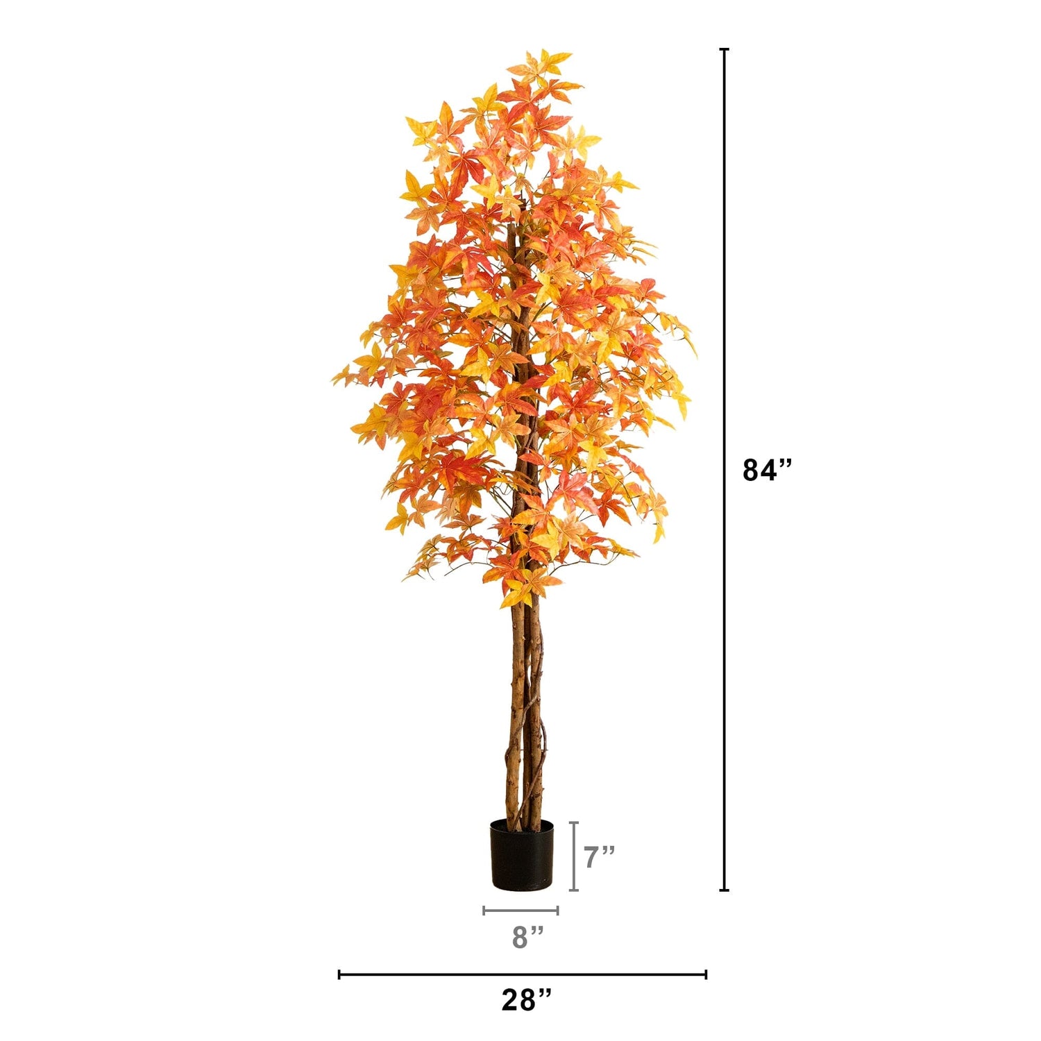 7' Autumn Deluxe Maple Artificial Fall Tree