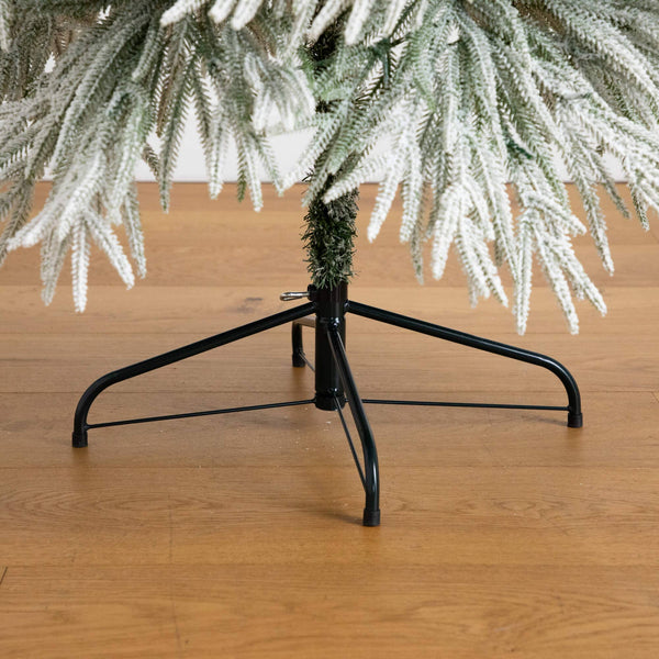 7' Flocked Down Swept Artificial Christmas Tree with 300 LED Lights